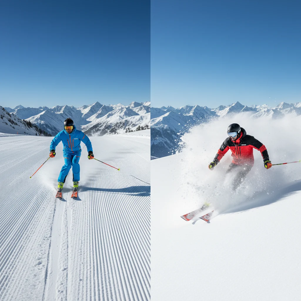 Skiing in Powder vs Groomed Runs