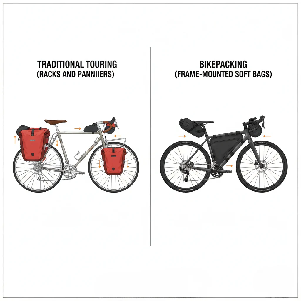 bikepacking vs. traditional touring