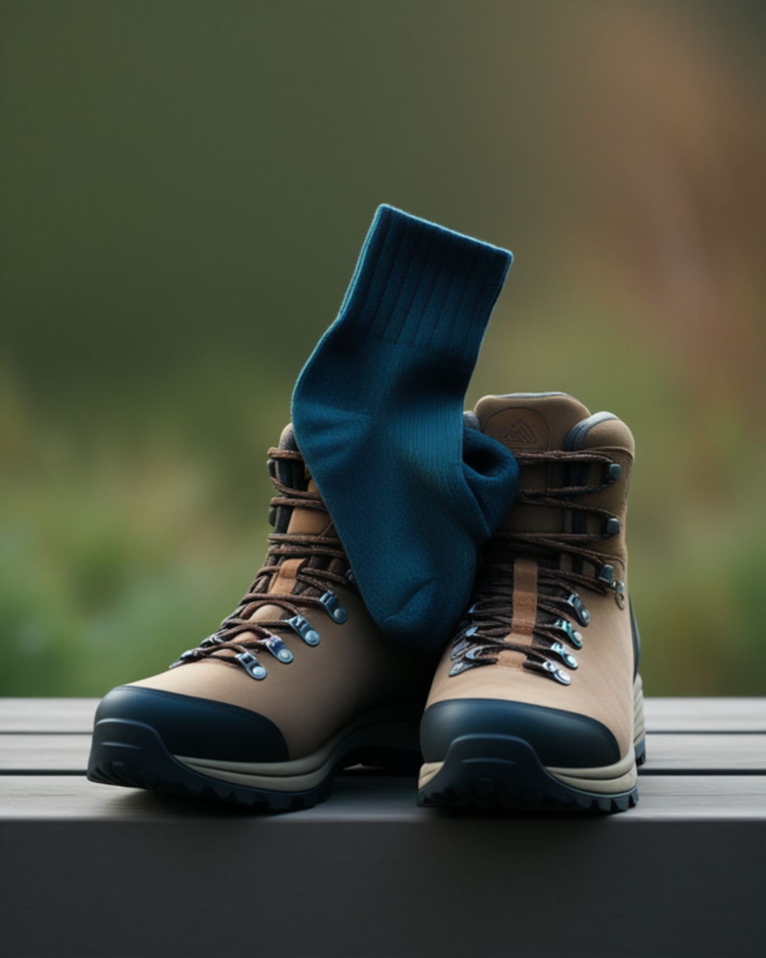 Wool moisture-wicking hiking socks — essential for blister prevention on the trail