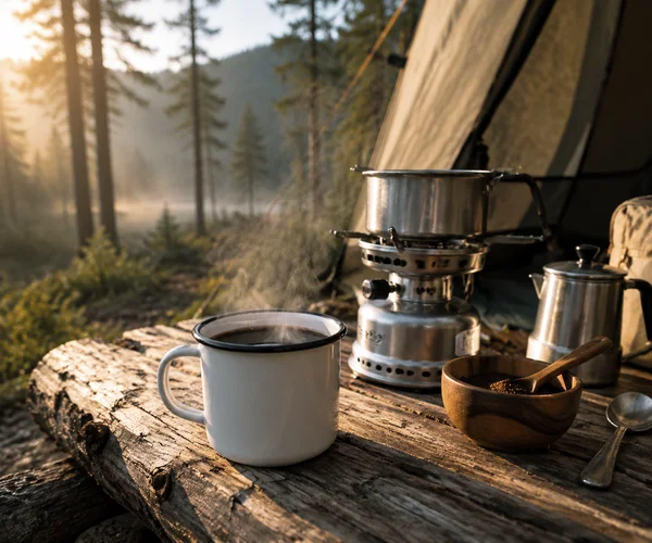 camp coffee setup