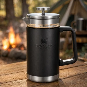 french press camp coffee
