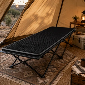 glamping luxury camping cot